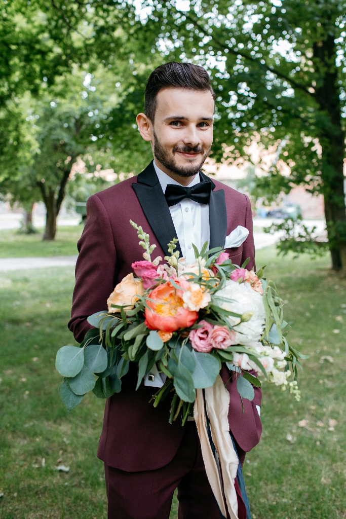 bukiet ślubny, Fabryka Marzeń, kolorowe kwiaty